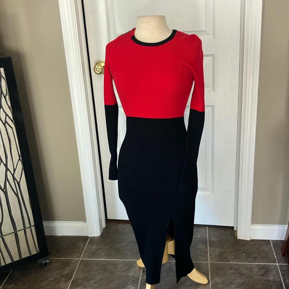 BAILEY / 44 red and black knit dress